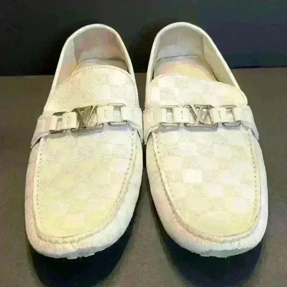 Louis Vuitton Men’s check pattern White Loafer Size 11 FREE SHIPPING!!!!!!!!!!!! - Picture 2 of 7